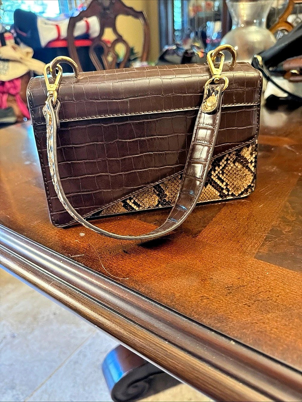 Brown & Tan Shoulder Bag